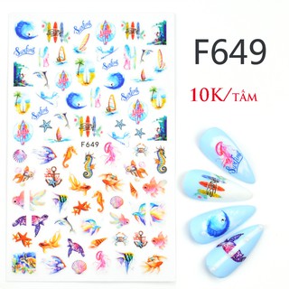 Sticker dán móng, hình dán móng hoạ tiết hoa khô