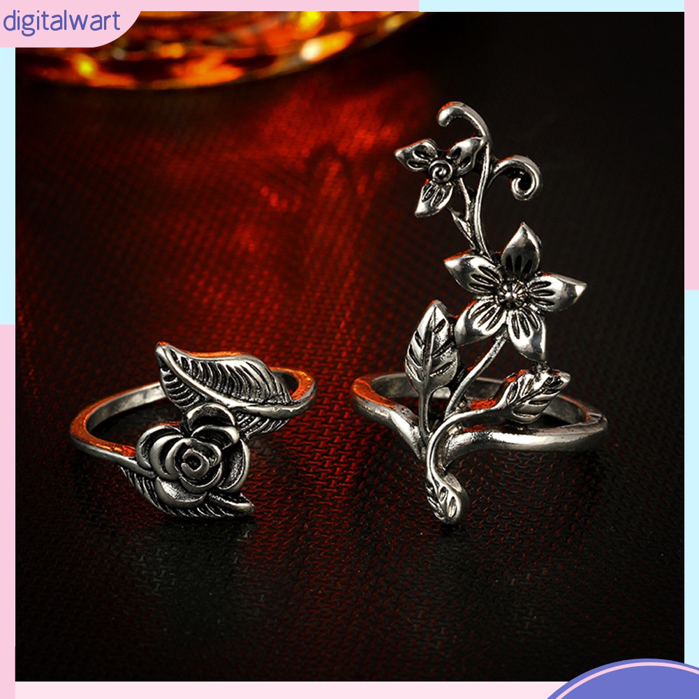 Set nhẫn hình hoa phong cách vintage thời trang