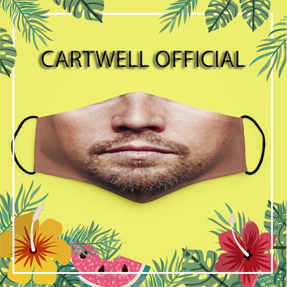 Khẩu trang hình người mặc người tấu hài mặt người vải Leonardo CARTWELL dày 2 lớp phòng dịch bệnh chống nắng phòng ô nhi