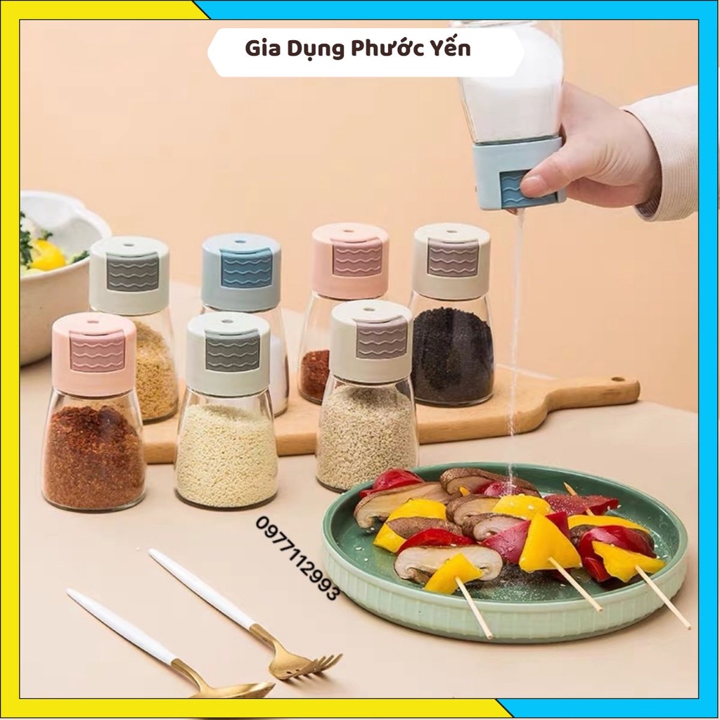 Lọ đựng gia vị, hũ đựng gia vị thuỷ tinh cao cấp định lượng kiểm soát lượng gia vị chính xác khi nấu ăn