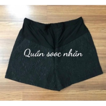 Quần bầu sooc chất đũi XỐP hoa văn nổi có chun chỉnh tiện lợi cho mẹ bầu QB18