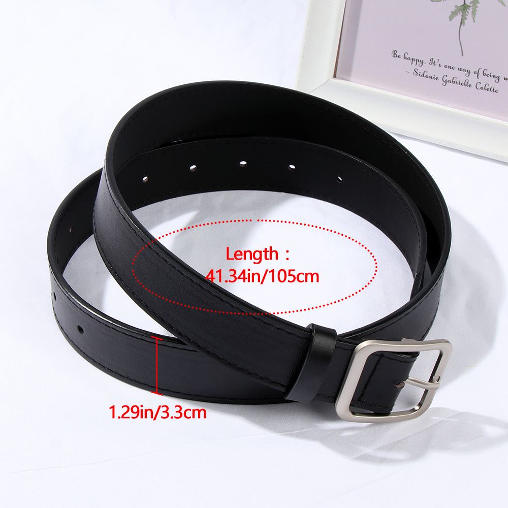 Dây thắt lưng bằng da PU phối khóa vuông phong cách cổ điển sang trọng cho nữ