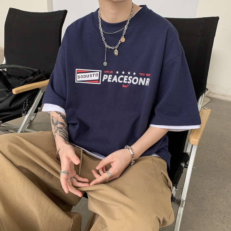 Áo Thun Tay Ngắn Dáng Rộng Thời Trang Mùa Hè Phong Cách Hàn Quốc Cho Nam