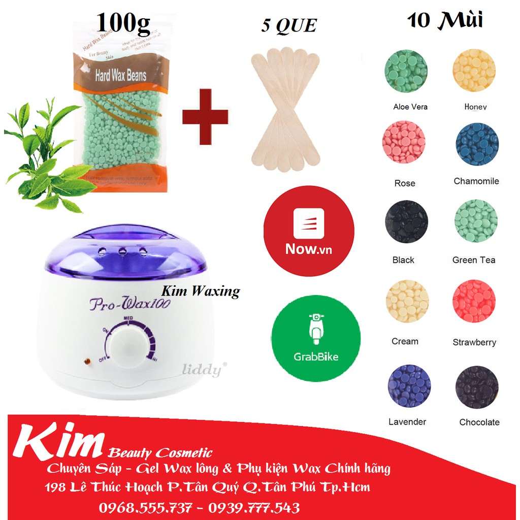 (BH 6 tháng) Nồi nấu sáp wax lông Pro Wax 100 kèm 100g sáp viên Full 6