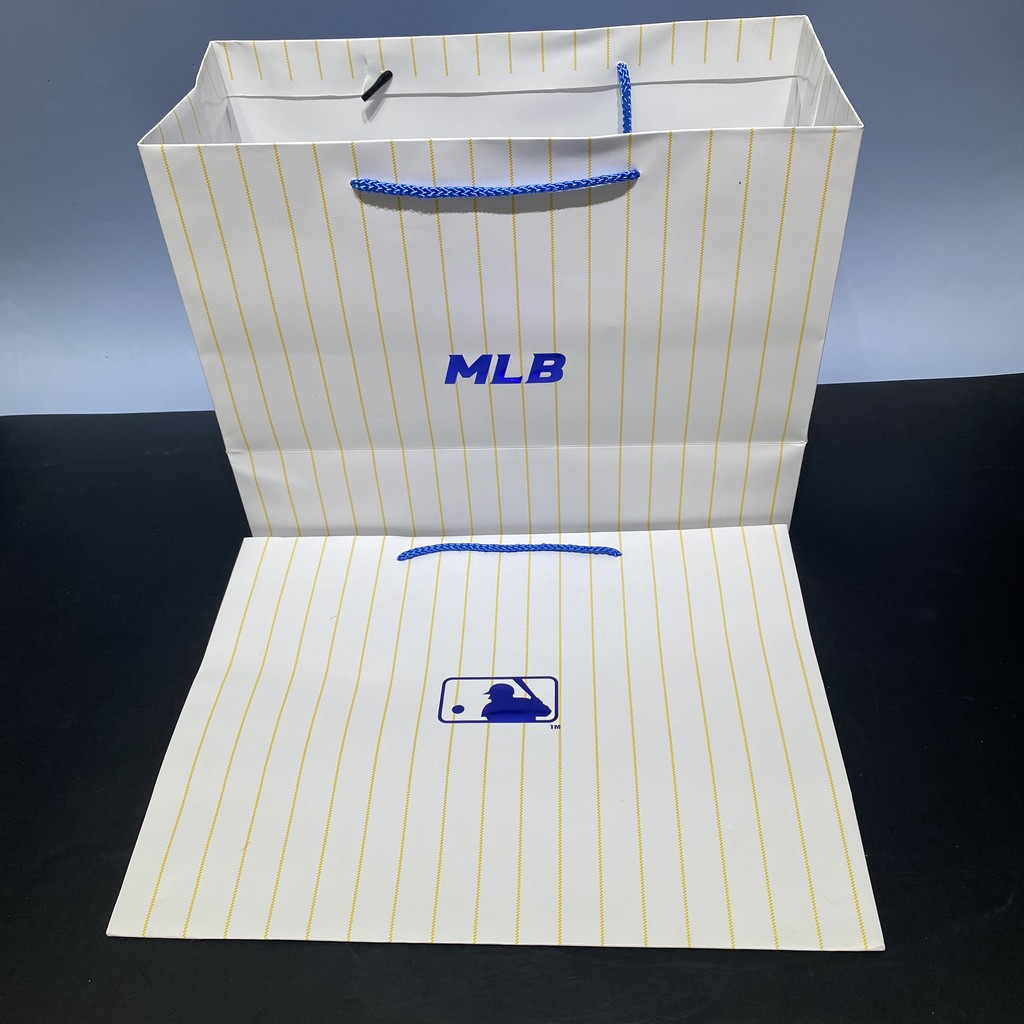 Túi giấy xách MLB ⚡ Túi quà tặng đựng giày dép mũ áo quần MLB + Bán kèm Full Box Bill + Giấy gói Pelure