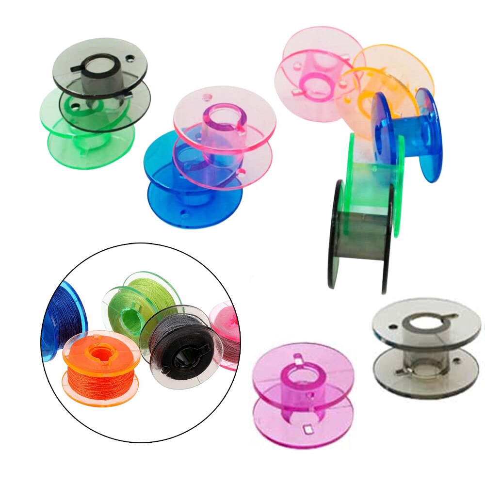 Set 50 Suốt Chỉ Nhiều Màu Bằng Nhựa Kèm Hộp Đựng Cho Máy May