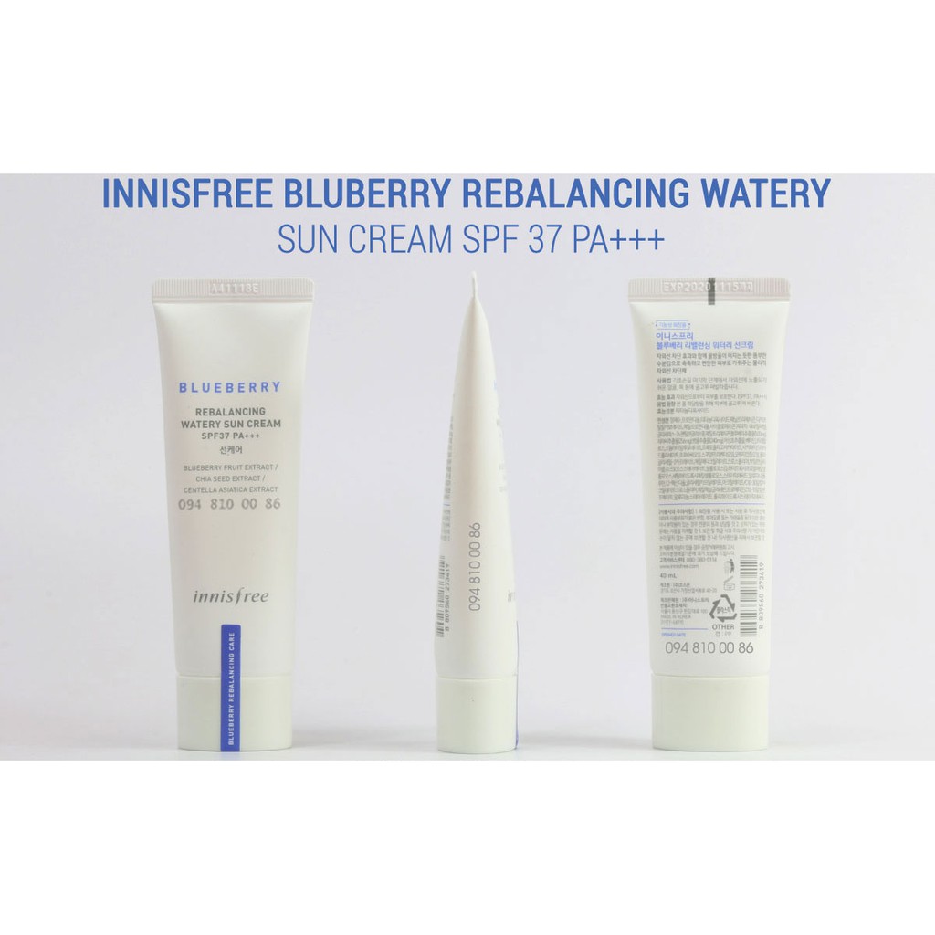 Kem Chống Nắng Innisfree Blueberry Rebalancing Watery Sun Cream SPF37 PA+++