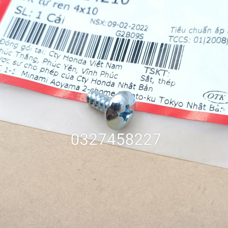 Ốc, vít bắt đèn xi nhan trước xe DREAM zin, Vít tự ren 4x10