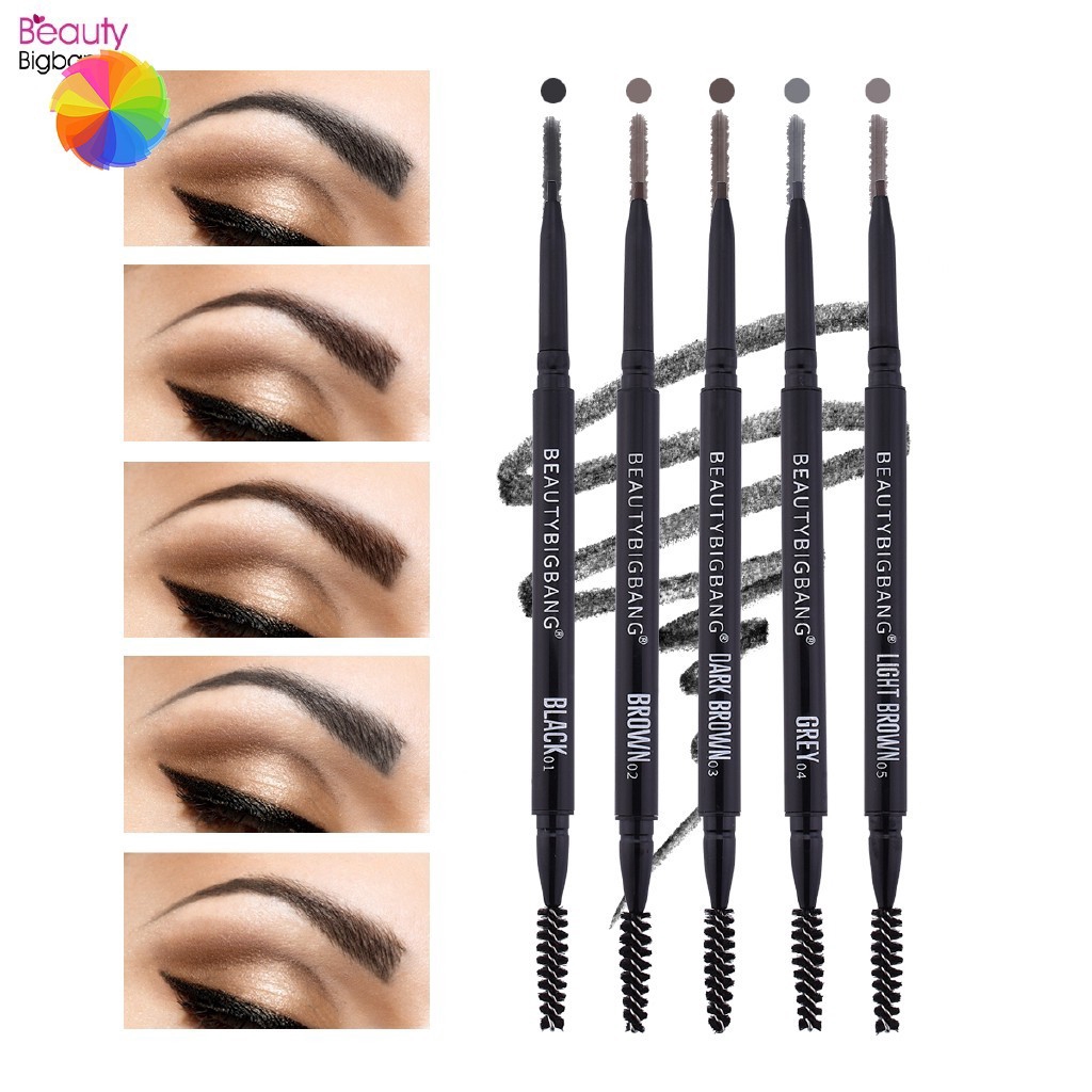 Chì kẻ lông mày 2 đầu tiện dụng có khả năng chống thấm mồ hôi và không gây nhòe BEAUTYBIGBANG