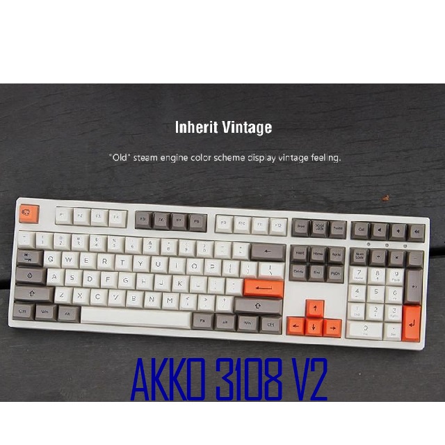 Bàn phím cơ AKKO 3108 V2 Steam Engine Akko Pink Orange Blue Switch chính hãng giá rẻ