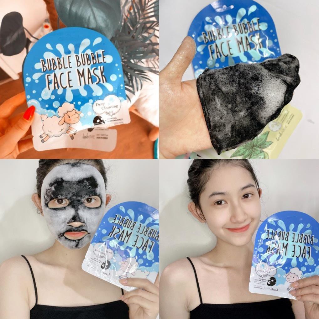 Mặt Nạ Sủi Bọt Thải Độc Trắng Da LOOKATME Bubble Bubble Face Mask 25ml HAJAKO