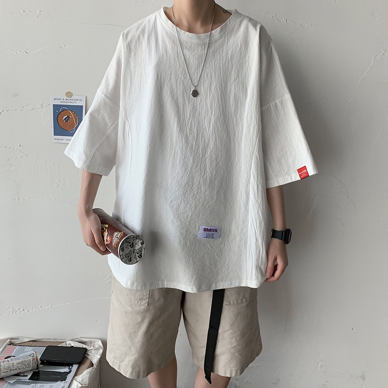Áo thun IFNICEFUTURE tay ngắn dáng rộng size lớn vải thuần cotton màu trơn thời trang thường ngày cho cặp đôi