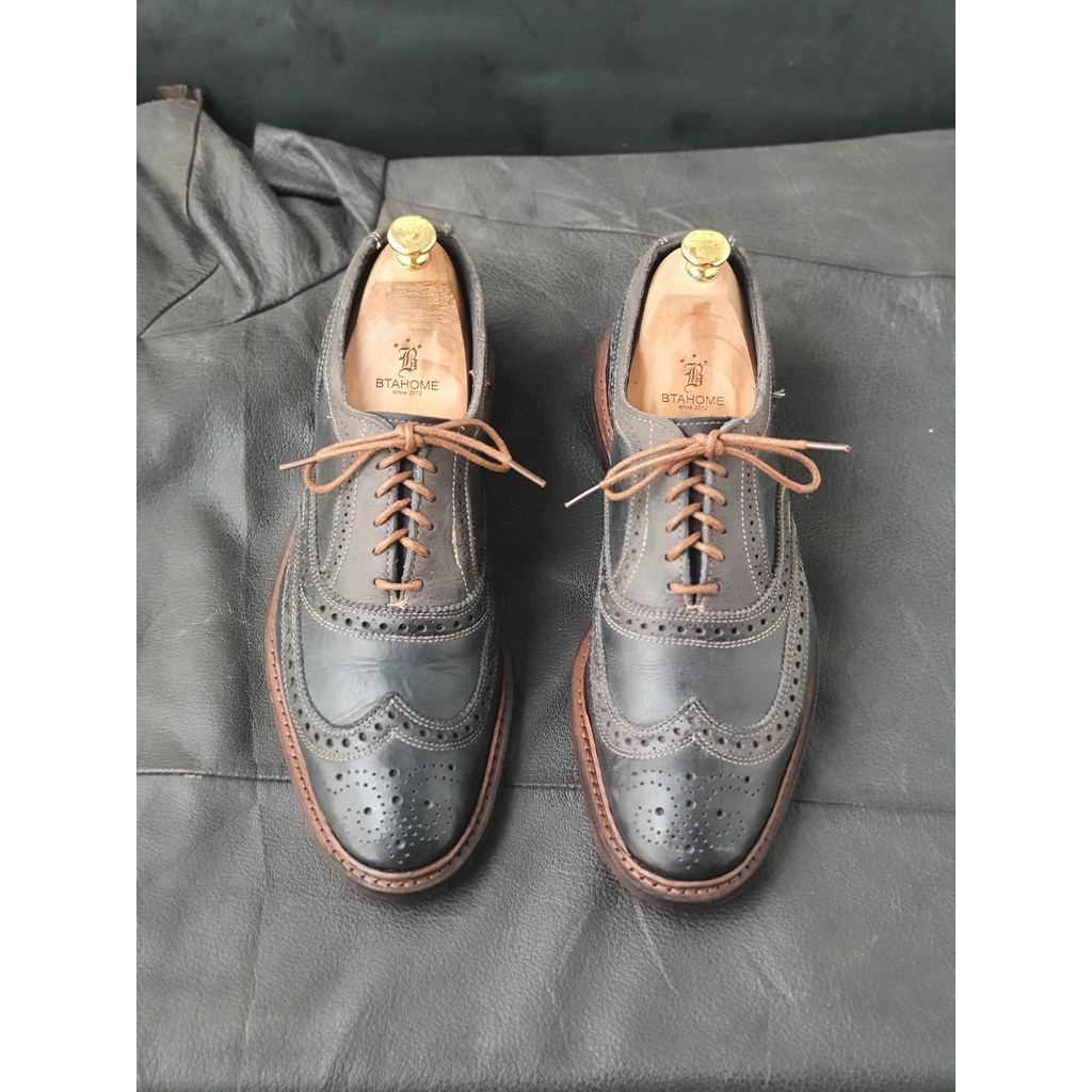 Giày tây nam 2hand buộc dây hiệu Allen Edmonds made in USA, chính hãng, size 43, kiểu dáng oxford, đế da khâu
