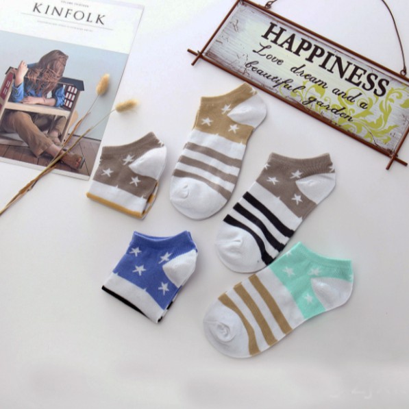 Combo 5 đôi vớ tất ngắn nữ 3 sọc