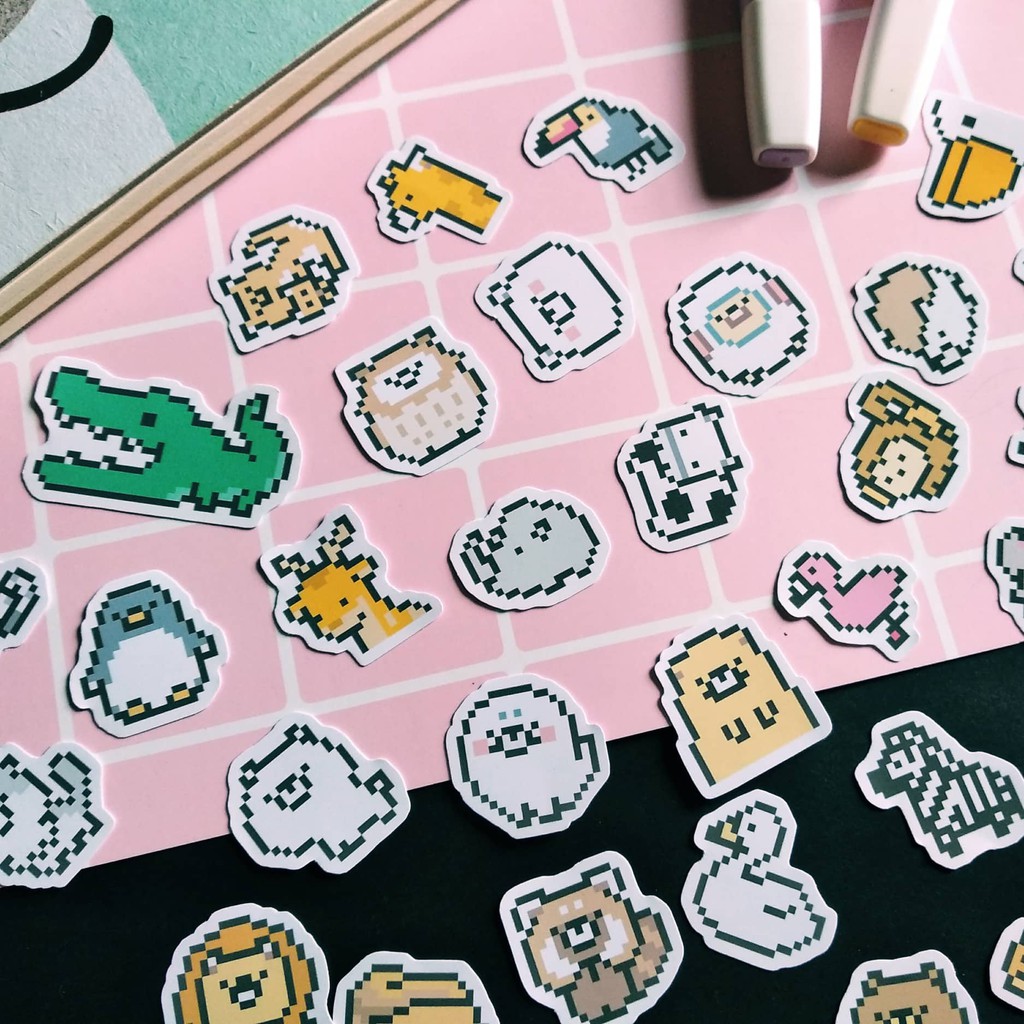 Bộ sticker 39 hình Sở thú - LLD026/LLD027 (Ảnh thật shop tự chụp)