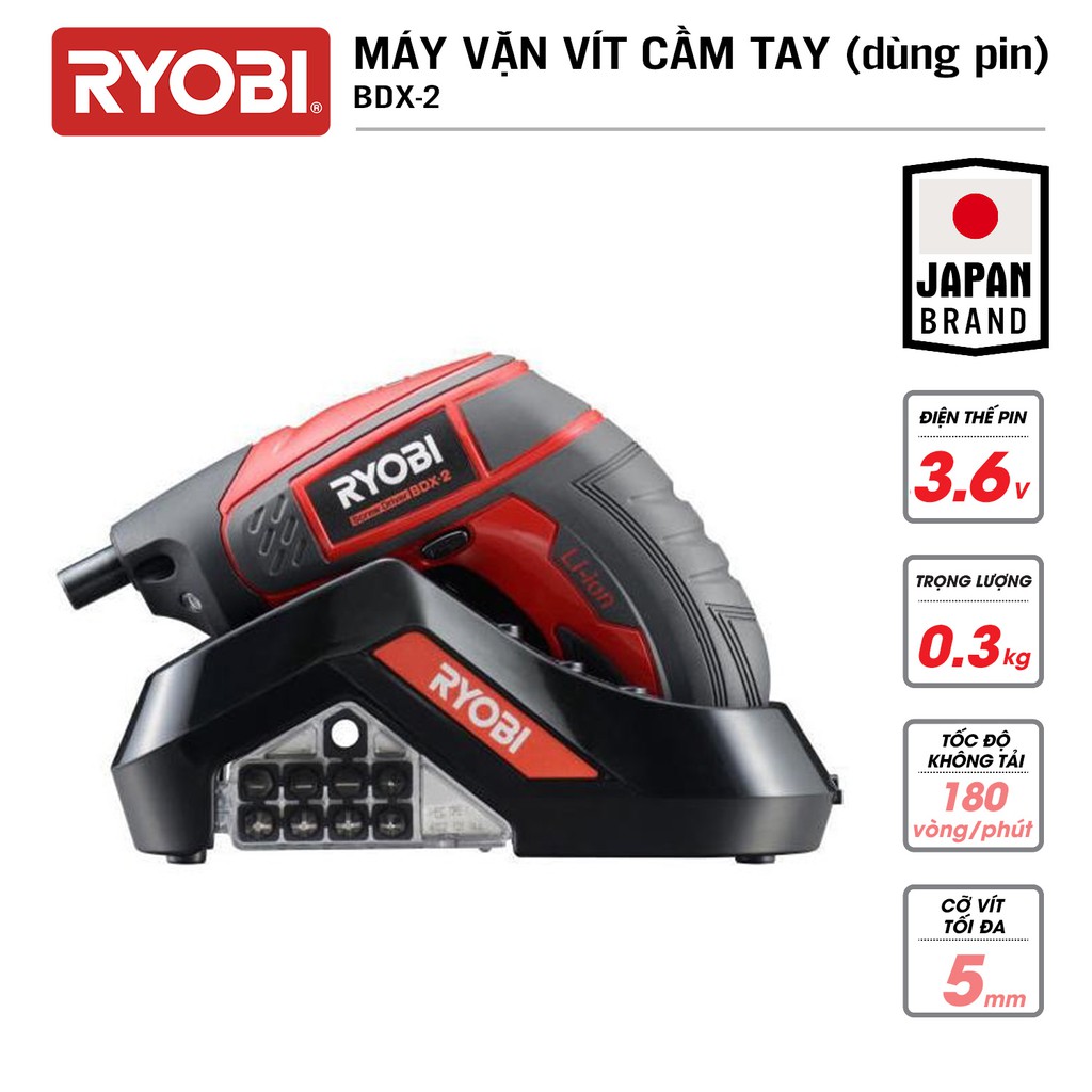 Máy bắn, bắt, vặn vít cầm tay dùng pin điện RYOBI (KYOCERA) - BDX-2