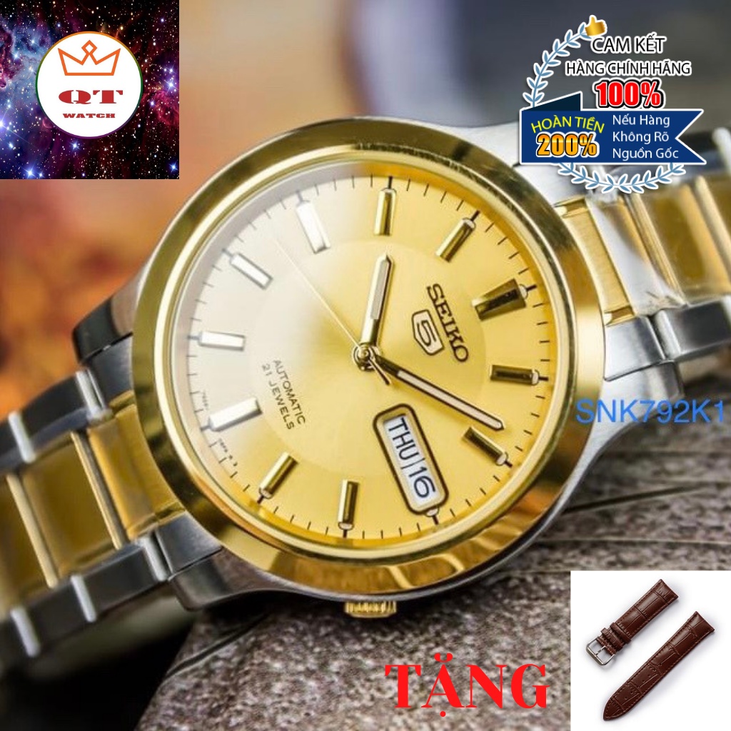 Đồng Hồ Nam SEIKO AUTOMATIC MEN'S FULL GOLD #SNK792K1 Chính Hãng Tặng Dây Da Cao Cấp