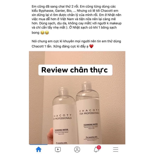 Tẩy Trang Chacott For Professionals Cleansing Water 500ML | BigBuy360 - bigbuy360.vn