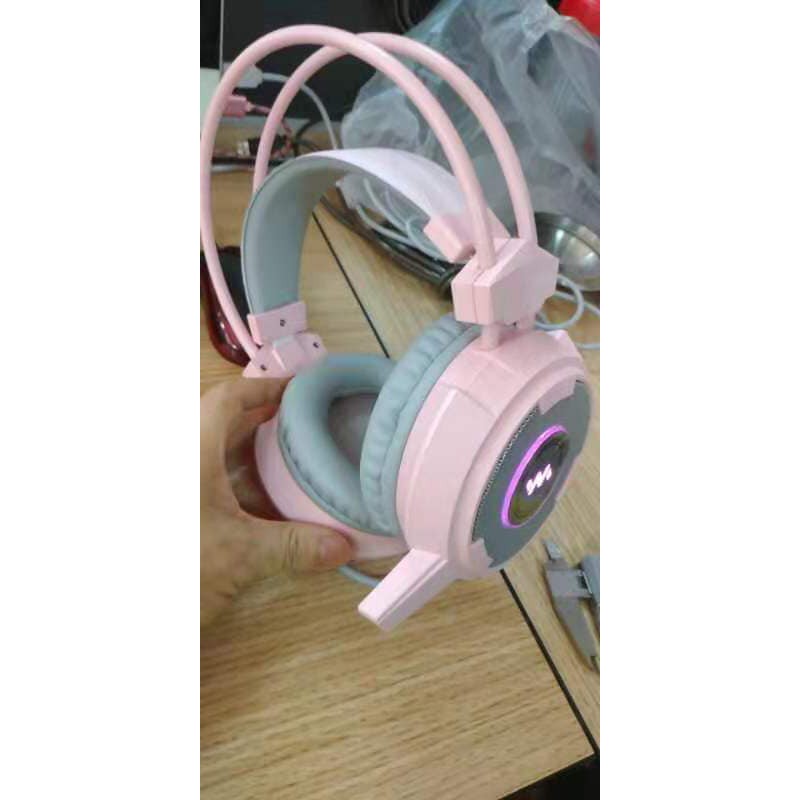 Tai nghe Wangming 8900L màu hồng nữ tính