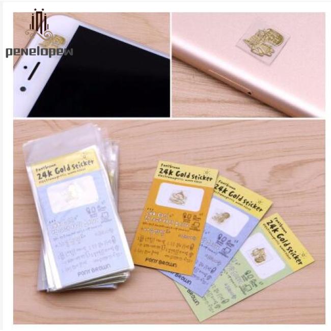 Miếng dán trang trí máy tính/điện thoại mạ vàng 24k chống bức xạ đáng yêu