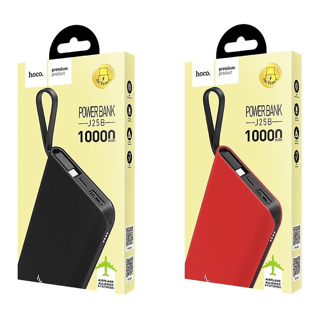 Pin dự phòng 10.000mAh HOCO J25B Chính hãng (Liền cáp Type-C)
