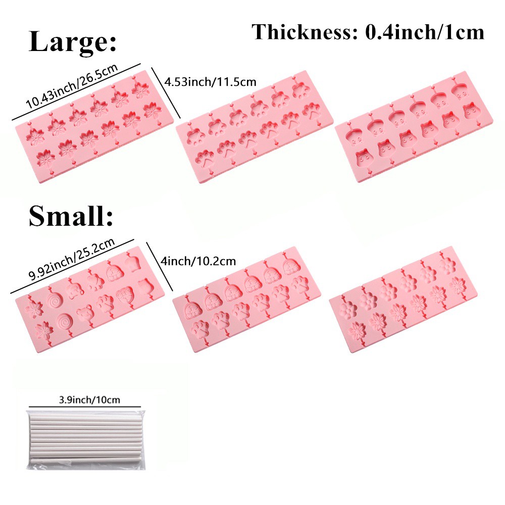 Khuôn silicone làm kẹo mút/ socola hình hoa/ động vật diy