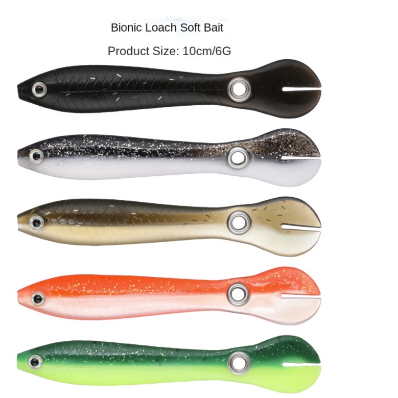 Mới Set 5 Mồi Câu Cá Nhân Tạo Mềm 100mm 6g