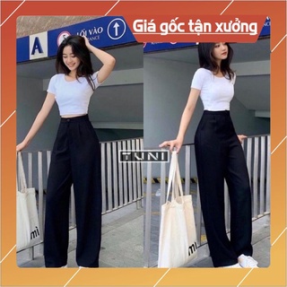 Quần Ống Rộng Suông Khoá Trước Lưng Cao Shop Chu