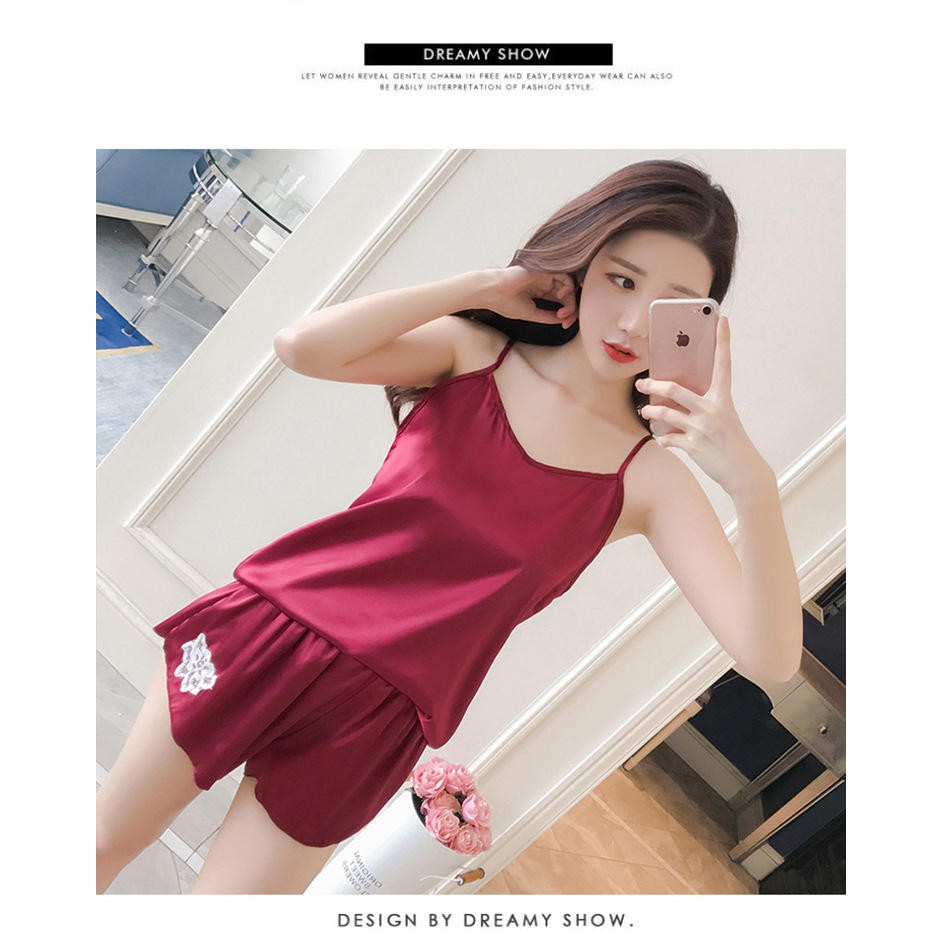 [Freeship-Hàng Chất Lượng] Bộ Đồ Ngủ/ Quần Áo Ngủ Nữ Lụa 2 Dây Cực Đẹp Cho Mùa Hè Đồ Pijama/ Đồ Ngủ Đẹp | BigBuy360 - bigbuy360.vn