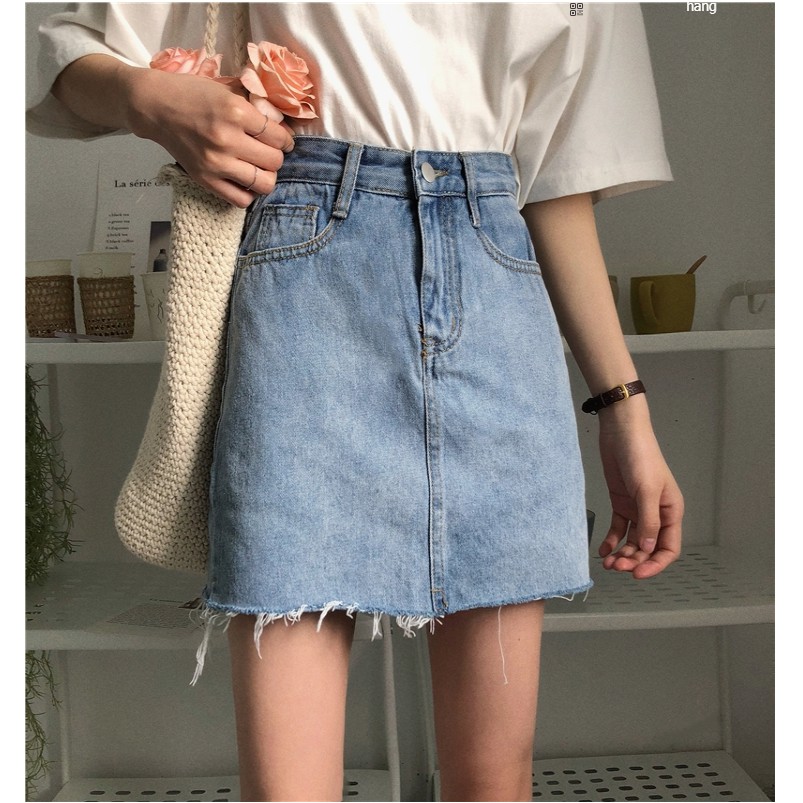 Chân váy bò, chân váy jean kèm quần bên trong dáng chữ A | BigBuy360 - bigbuy360.vn