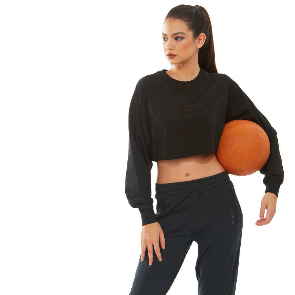 Áo Thun Croptop thể thao tập gym tay dài logo in chuyển màu ONWAYS chất vải mềm nhẹ, co giãn tốt
