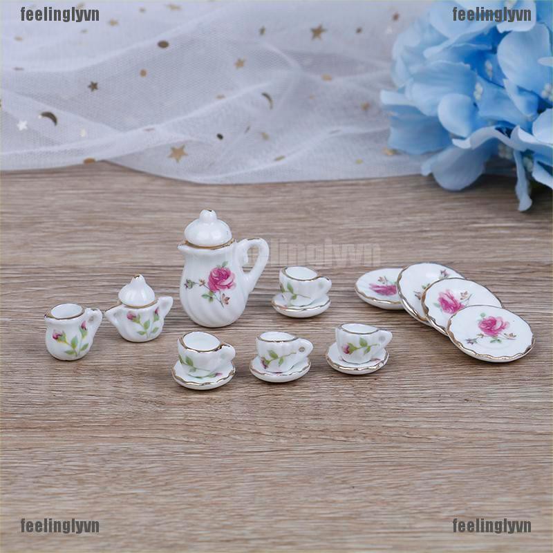 ❤TOP❤ Set 15 tách uống trà mini tỉ lệ 1 : 12 cho nhà búp bê ❤YO