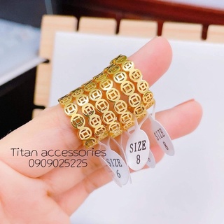 nhẫn kim tiền titan cao cấp