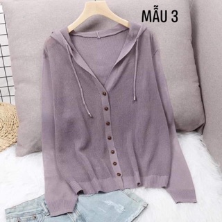 Áo khoác len cardigan mỏng có mũ