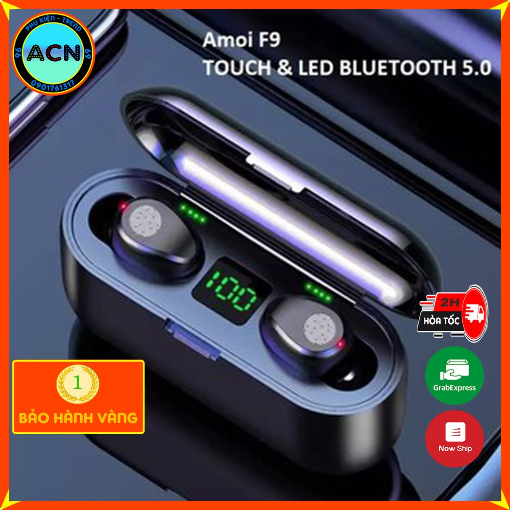 [Siêu Sale Shopee] Tai nghe true wireless AMOI F9|Bản QUỐC TẾ|nút cảm ứng|Bluetooth 5.0|Pin 280 giờ|sạc dự phòng 2020