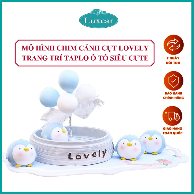 Phụ Kiện Trang Trí Taplo Ô Tô Luxcar Set 4 Chú Chim Cánh Cụt Cực Xinh Trang Trí Xe Hơi Bàn Làm Việc Bàn Học Phòng Khách