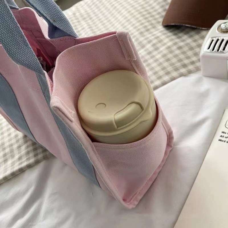 Túi Xách Vải Canvas Cỡ Lớn In Logo Starbucks Đựng Đồ Ăn Trưa Tiện Dụng