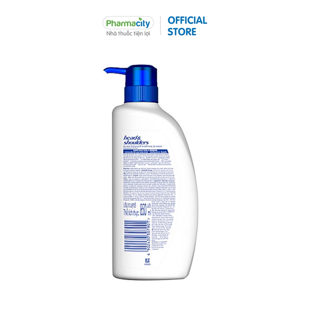 Dầu gội Head &amp; Shoulders bạc hà mát lạnh (Chai 850ml)