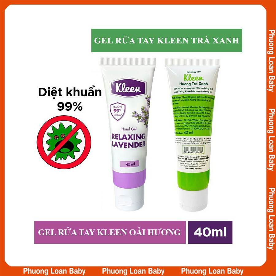 Gel rửa tay khô Kleen 40ml bỏ túi diệt khuẩn 99%