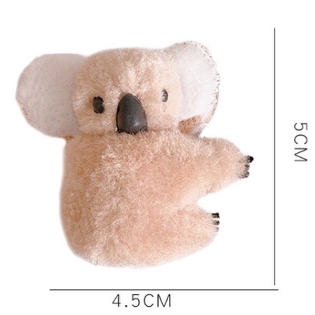 Kẹp Tóc Hình Gấu Koala Hoạt Hình Ba Chiều Bằng Lông Nhung Dễ Thương Xinh Xắn