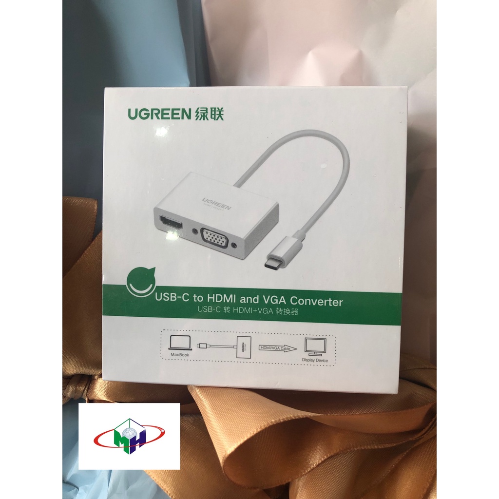 Cáp chuyển USB Type C to HDMI và VGA Ugreen 30843 chính hãng