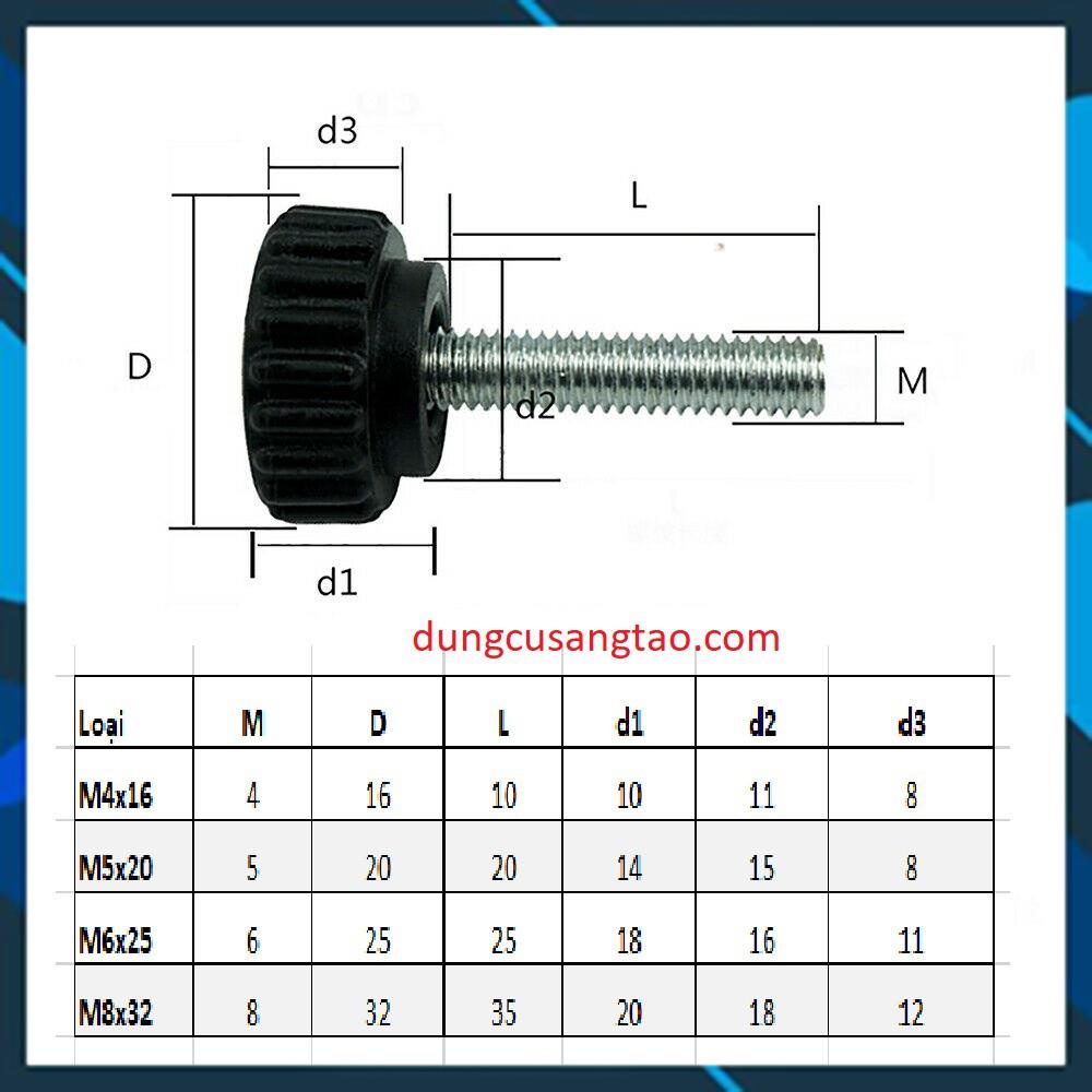 Núm vặn ren ngoài / bu lông đầu nhựa hình tròn cao cấp