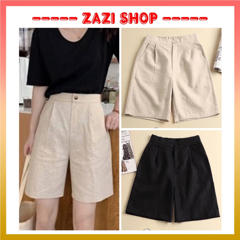 Quần short nữ phong cách ulzzang Hàn Quốc 💎 Quần short ống rộng, cạp cao hot hit - ZaZi QN04