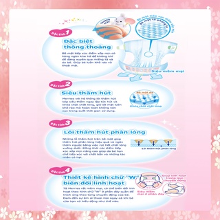 Bỉm Merries cộng miếng dán/quần Nội Địa Nhật size NB90+6/S82+6/M64+4/L58 / M58+6 / L44+6 / XL38+6