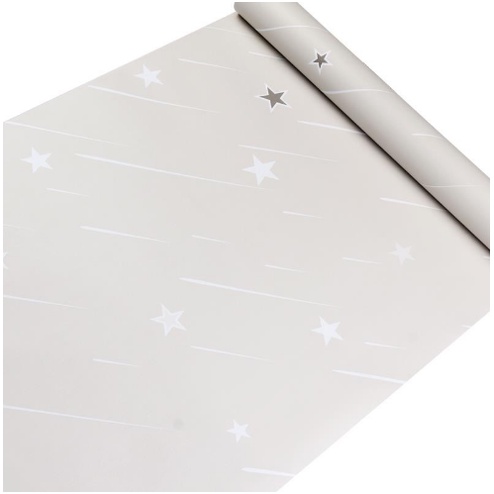 5-10 mét giấy dán tường MẪU SAO BĂNG XÁM NHẠT VÀ HỒNG