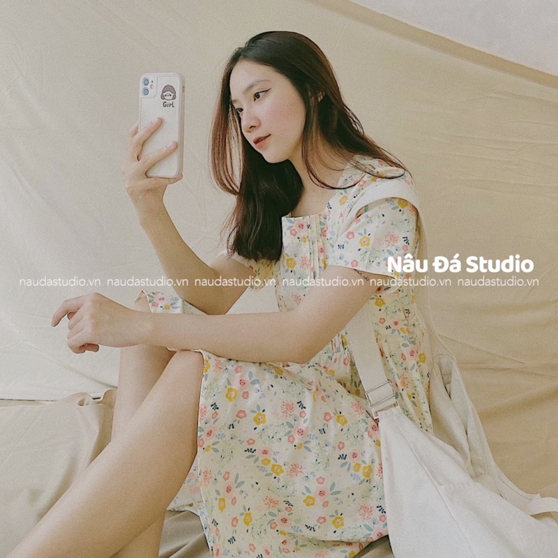 ĐẦM/VÁY XÔ HOA NHÍ NÀNG THƠ  - NÂU ĐÁ STUDIO.