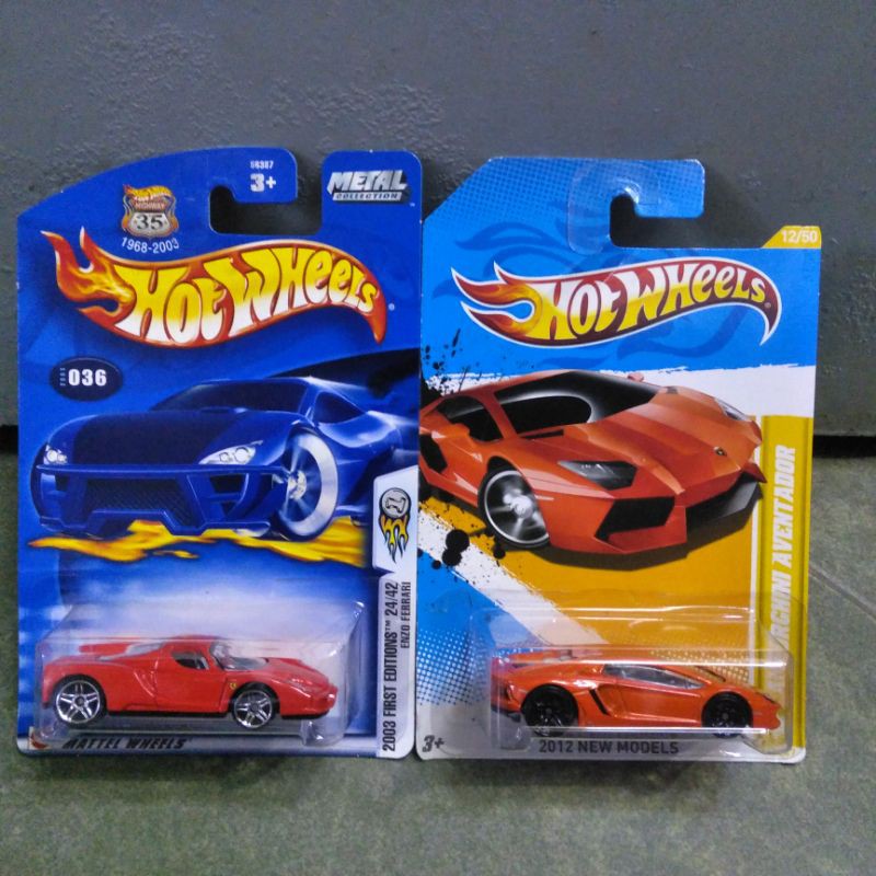 [Giá rẻ I ] Bộ 2 xe Hotwheels Lamborghini Aventador Cam & Enzo 1st , hàng siêu hiếm