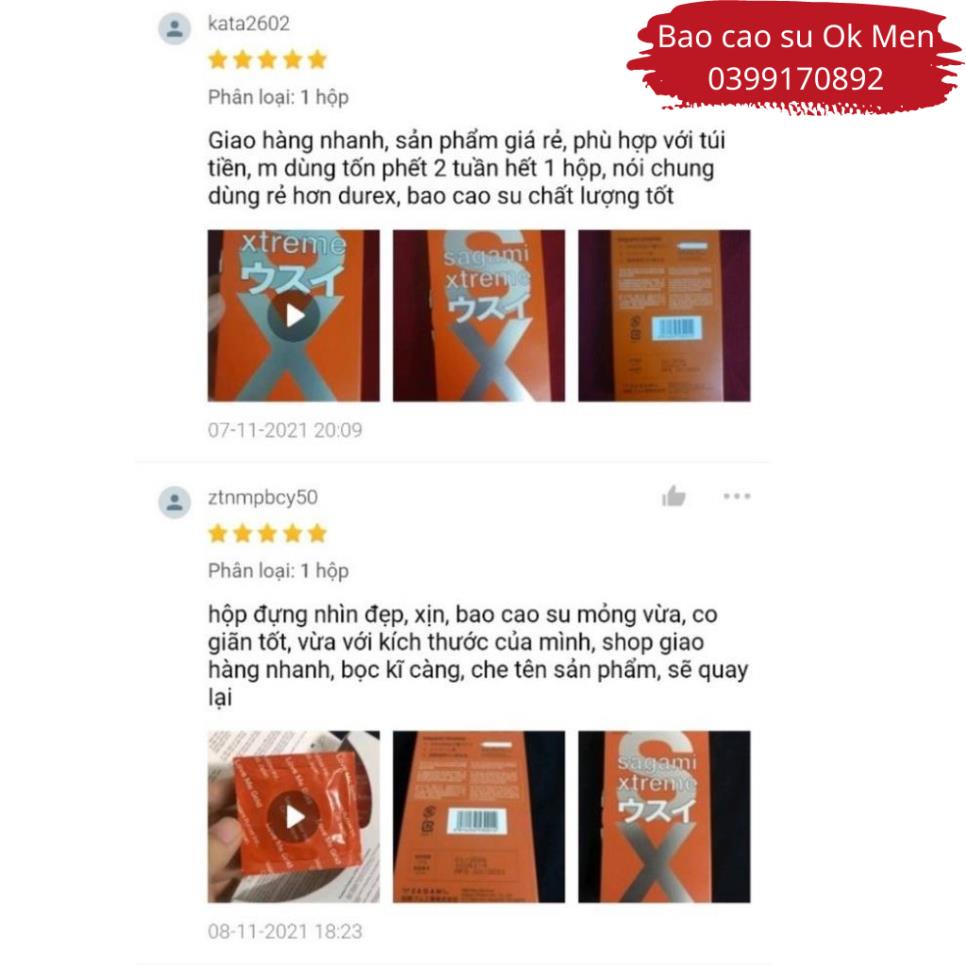 Bao Cao Su Sagami Xtreme Love Me Orange, bcs siêu mỏng, cao cấp Nhật Bản hộp 10BCS