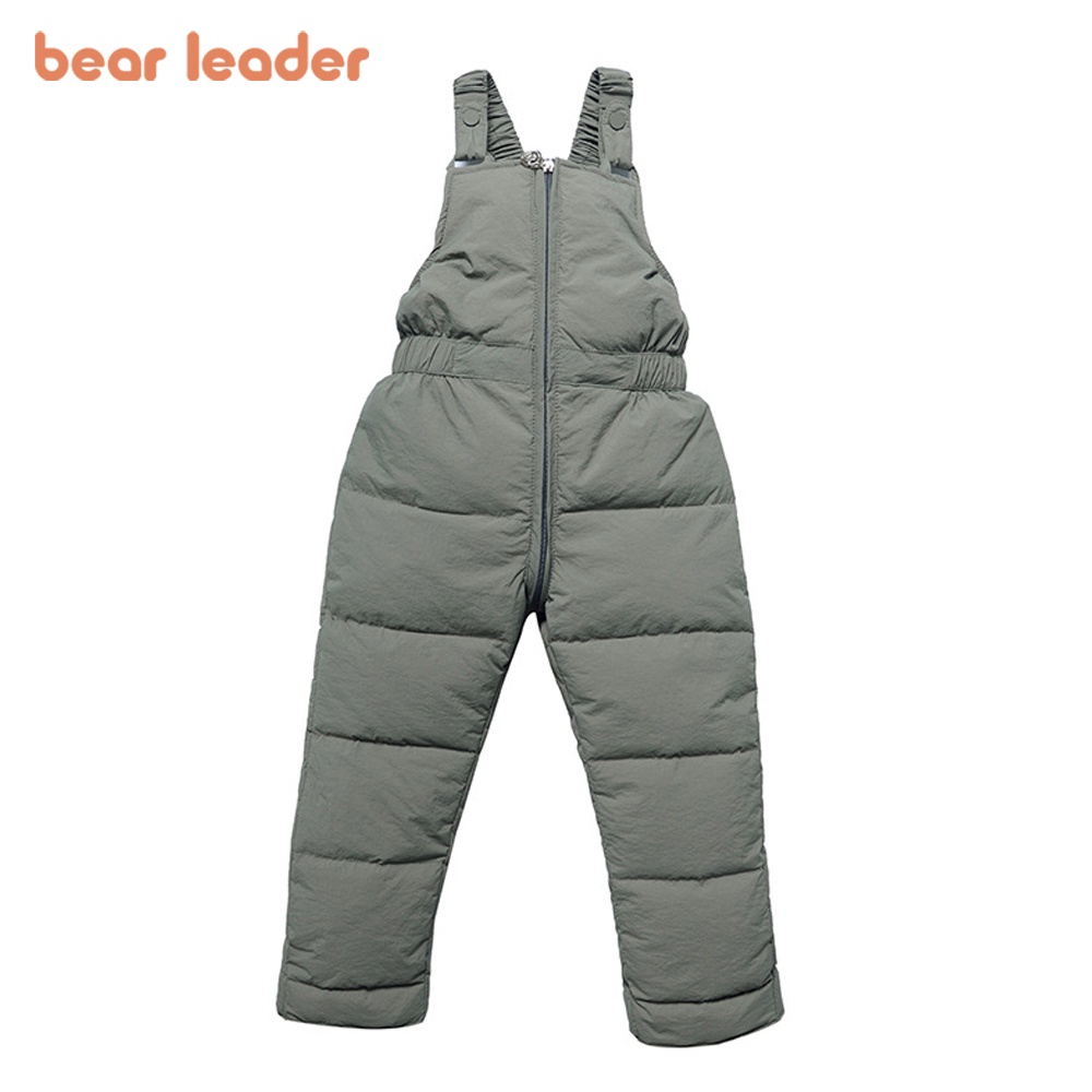 BEAR LEADER Quần Yếm Cotton Màu Trơn Giữ Ấm Mùa Thu Đông Dành Cho Trẻ Em 1-5 Tuổi Mới