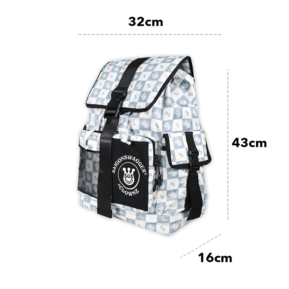 Balo Hoạ tiết Checkerboard SAIGON SWAGGER® SGSxClownZ Joke Backpack-Ngăn Chống Sốc Laptop